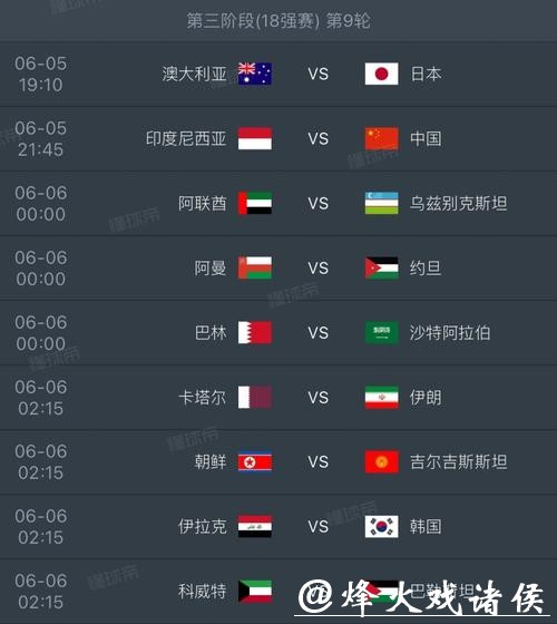 2026世界杯赛程时间表